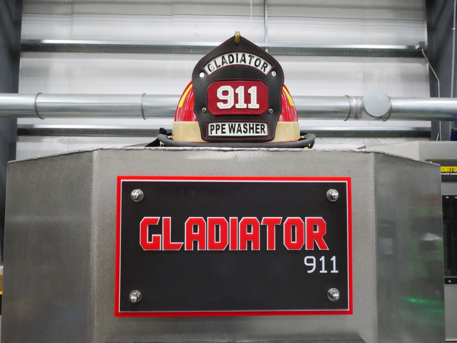 The Arnold Machine Gladiator 911 fire gear washing machine.