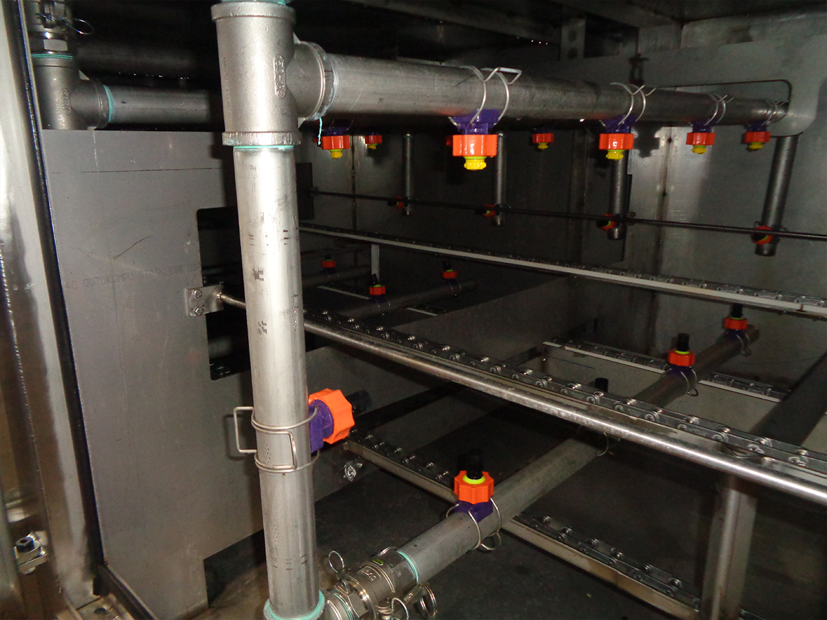 Inside 2 Stage Pallet Washer