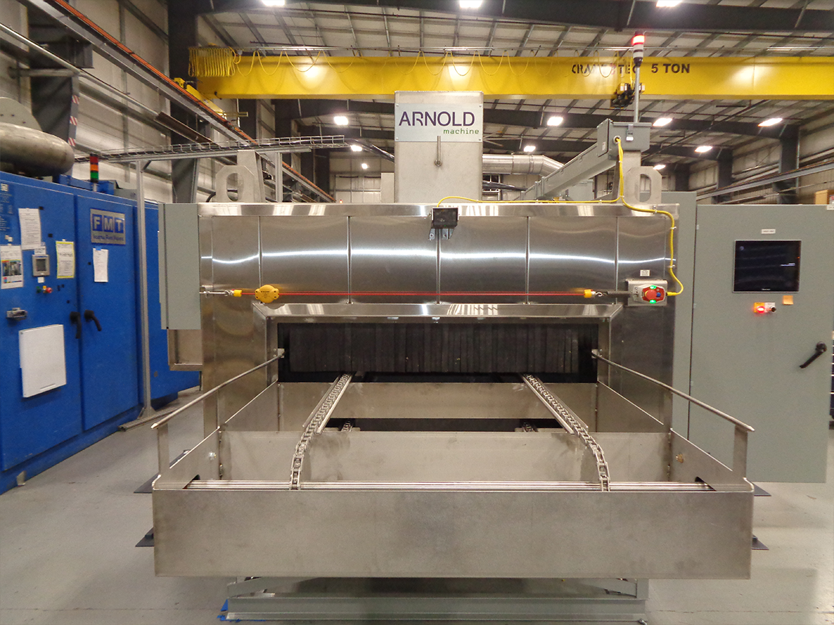 End Of 2 Stage Pallet Washer